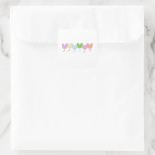 Personalised Elegant Spring, Easter Holiday Tulips Square Sticker