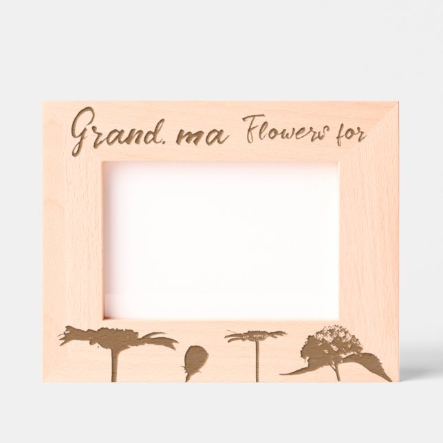 Personalised Elegant Spring Flowers Etched Frames (Front)