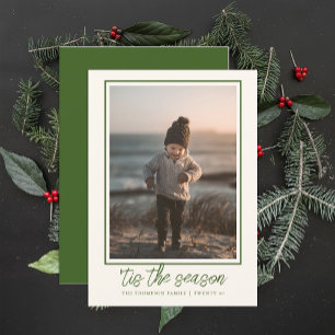 Personalised Elegant Stylish Cute Green Christmas  Holiday Card