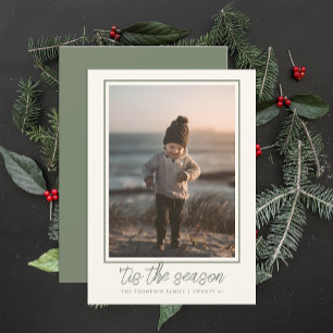 Personalised Elegant Stylish Sage Green Christmas Holiday Card