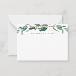 Personalised Elegant Stylish Watercolor Eucalyptus Card