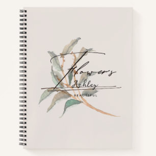 Personalised Elegant Stylish watercolor plants Notebook