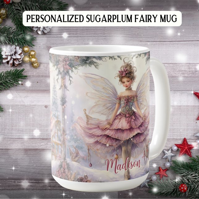 Personalised Elegant Sugarplum Fairy Christmas Coffee Mug (Creator Uploaded)