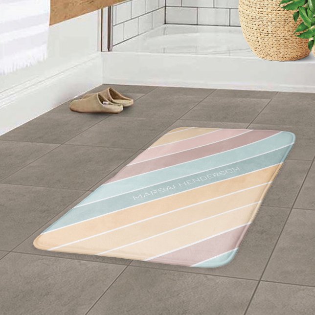 Personalised Elegant Summer Vibe Creamy Colours  Bath Mat (Creator Uploaded)
