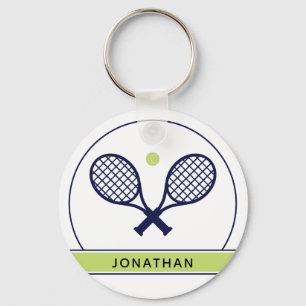 Personalised Elegant Tennis Racket and Ball Cute Key Ring