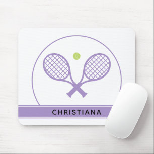 Personalised Elegant Tennis Racket and Ball Cute Mouse Pad
