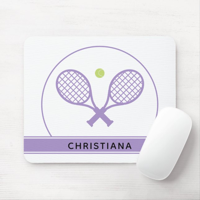 Personalised Elegant Tennis Racket and Ball Cute Mouse Pad (With Mouse)