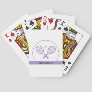 Personalised Elegant Tennis Racket and Ball Cute Playing Cards