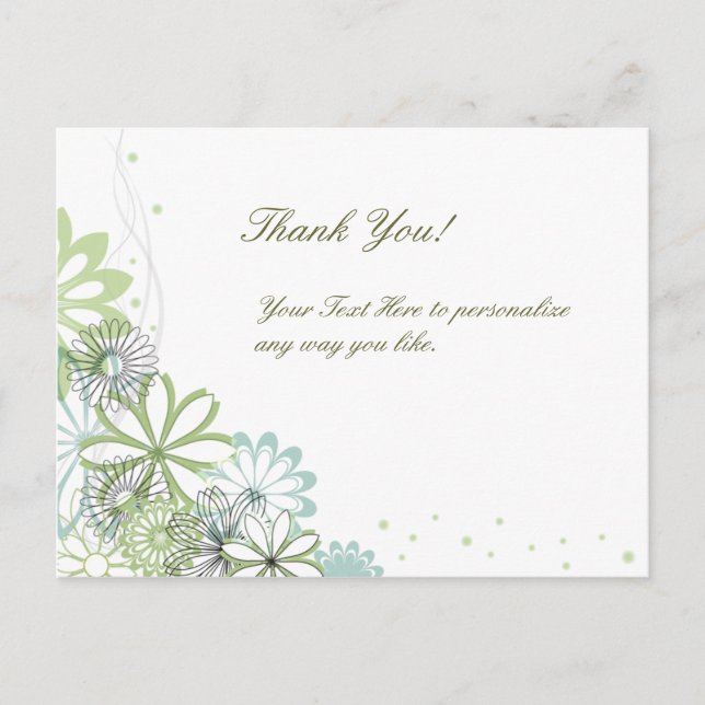 Personalised Elegant Thank You Postcard (Front)