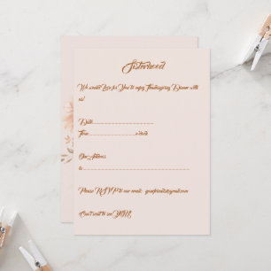 Personalised Elegant Thanksgiving Entertaining Invitation