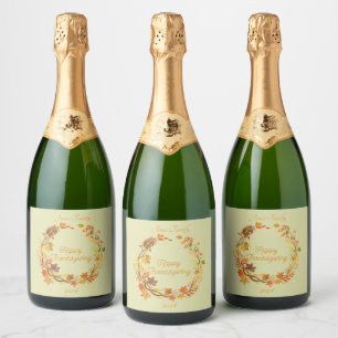 Personalised Elegant Thanksgiving Entertaining Sparkling Wine Label