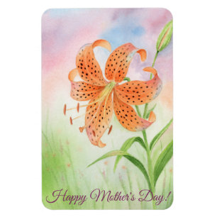 Personalised Elegant Tiger Lily Magnet