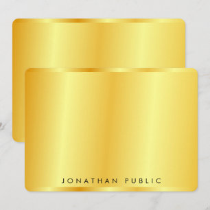 Personalised Elegant Trendy Gold Metallic Look Card