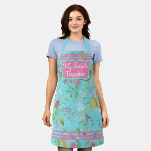 Personalised Elegant Turquoise Oasis Abstract  Apr Apron