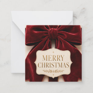 Personalised Elegant Velvet Bow Christmas Style Card
