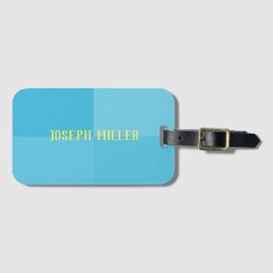 Personalised Elegant Vibrant Blue and Yellow   Luggage Tag