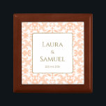 Personalised Elegant Vintage Style Jewellery Box<br><div class="desc">Whether for a wedding gift for newlyweds, an anniversary gift, or for any other special occasions, this Elegant Vintage Style Jewellery Box is sure to be treasured for years to come. Featuring a beautiful, feminine pattern in soft pastel peach and white, exclusive to our store, it adds a touch of...</div>