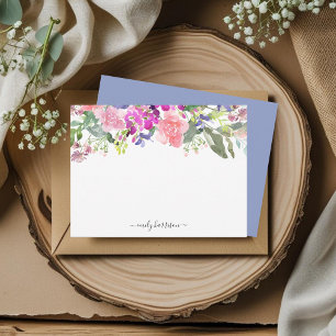 Personalised Elegant Watercolor Floral Note Card