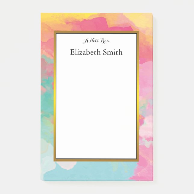 Personalised Elegant Watercolor Post-it Notes (Front)