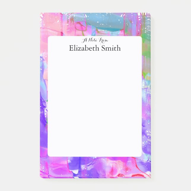Personalised Elegant Watercolor Post-it Notes (Front)