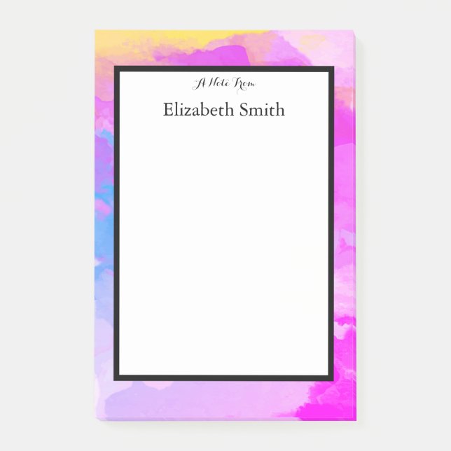 Personalised Elegant Watercolor Post-it Notes (Front)