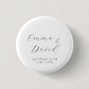 Personalised Elegant Wedding 3 Cm Round Badge