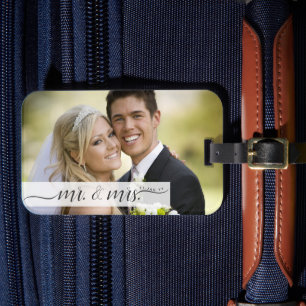 Personalised Elegant Wedding Luggage Tag