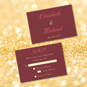 Personalised Elegant Wedding RSVP Invitation Card