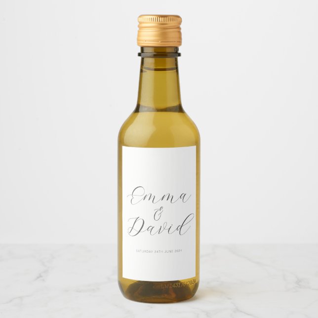 Personalised Elegant Wedding Wine Label (Front)
