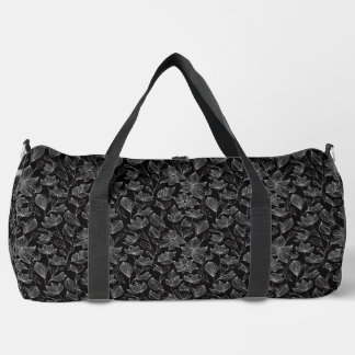 Personalised Elegant White Floral Duffle Bag