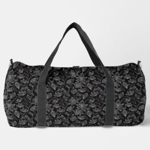 Personalised Elegant White Floral Duffle Bag