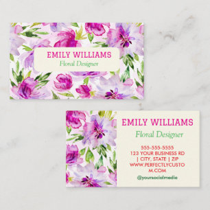 Personalised Elegant Wildflower Floral Business Card