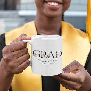 Personalised Elegant Wildflower Graduation Coffee Mug