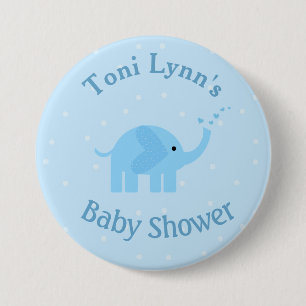 Personalised Elephant Baby Shower Button