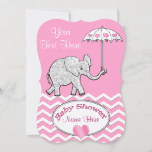 Personalised Elephant Baby Shower Invitations