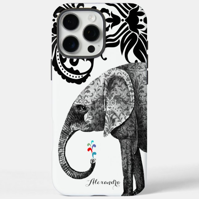 Personalised Elephant Damask  Case-Mate iPhone Case (Back)