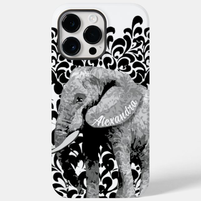 Personalised Elephant Damask iPhone 6 case (Back)