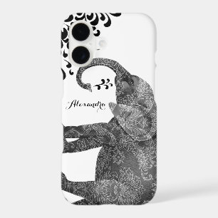 Personalised Elephant Damask iPhone 6 case