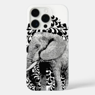 Personalised Elephant Floral iPhone 16 Pro Case
