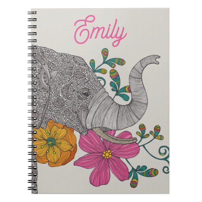 Personalised Elephant Name Notebook (Front)