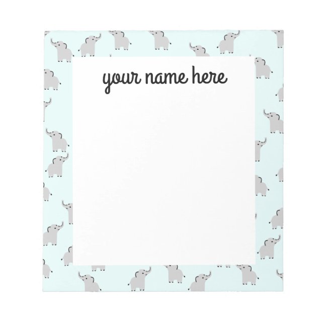 Personalised Elephant Notepad (Front)
