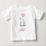 Personalised Elephant Pink Grey BIG SISTER Baby T-Shirt<br><div class="desc">Modern baby soft and cuddly BIG SISTER t-shirt. Modern elephant (mummy and me) theme in pink,  grey,  white chevron pattern. Delicate cartoon elephant with heart balloons. Personalised by adding baby girl's monogram and name.  Gift for newborn,  baby shower,  birthday. See MATCHING ITEMS in collection.</div>