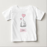 Personalised Elephant Pink Grey BIG SISTER Baby T-Shirt<br><div class="desc">Modern baby soft and cuddly BIG SISTER t-shirt. Modern elephant (mummy and me) theme in pink,  grey,  white chevron pattern. Delicate cartoon elephant with heart balloons. Personalised by adding baby girl's monogram and name.  Gift for newborn,  baby shower,  birthday. See MATCHING ITEMS in collection.</div>