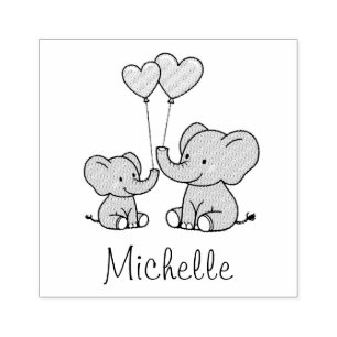 Personalised Elephant Silhouette Rubber Stamp