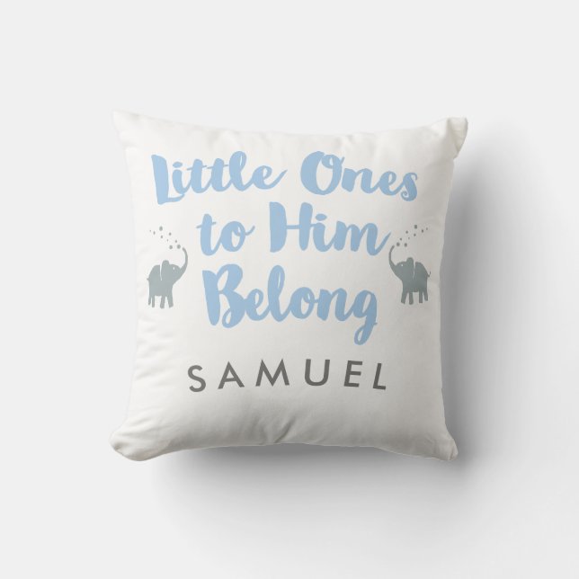 Personalised Elephants Christian Nursery Pillow (Front)