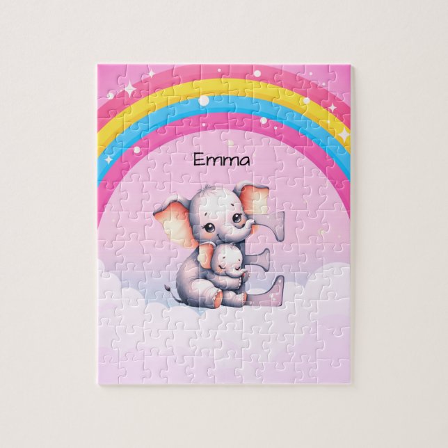 Personalised Elephants sitting on clouds puzzle (Vertical)