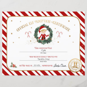 Personalised Elf Adoption Certificate