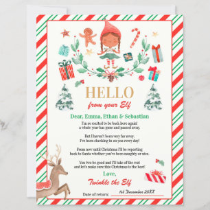 Personalised Elf Return Letter Elf Holiday Card