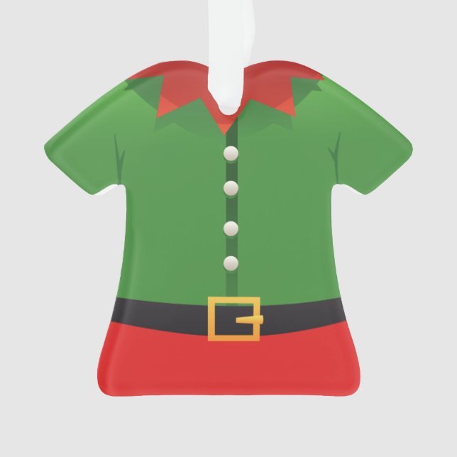 Personalised Elf Santa's Helper Christmas Ornament (Front)