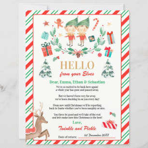 Personalised Elves Return Letter Elf Holiday Card